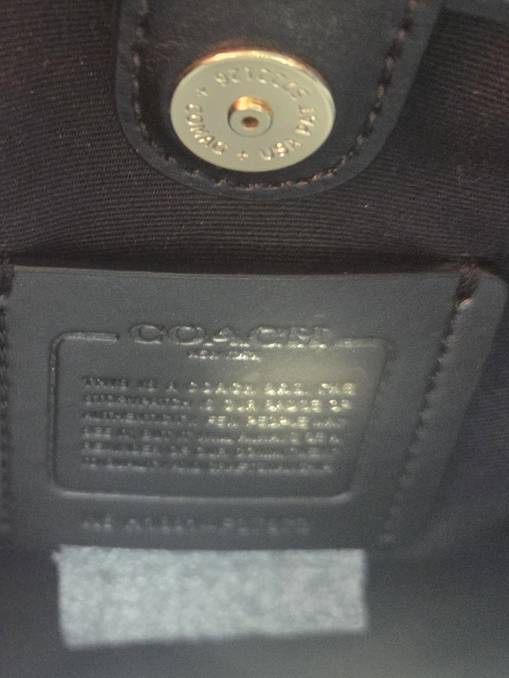 Coach Black Leather Chevron Satchel with Metallic Accents - Picture 3 of 6